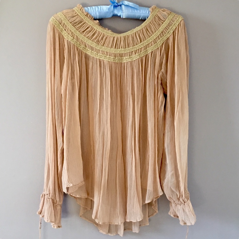Urban Outfitters Long Sleeve Tan Top